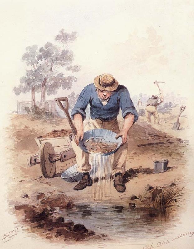 Samuel Thomas Gill Tin Dish washing Germany oil painting art